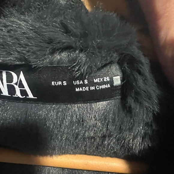 Zara faux fur lined motor cycle coat - Picture 7 of 9